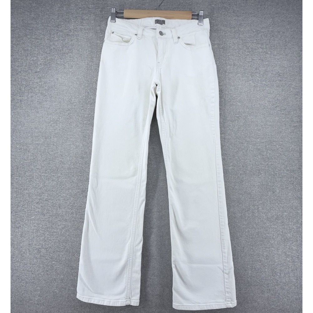 J Jill Boot Cut Jeans Women Size 2 White Denim Stretch Mid Rise Casual Western